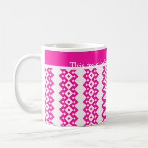 Tasse für Weißkaffee, Candy Pink Geometric
