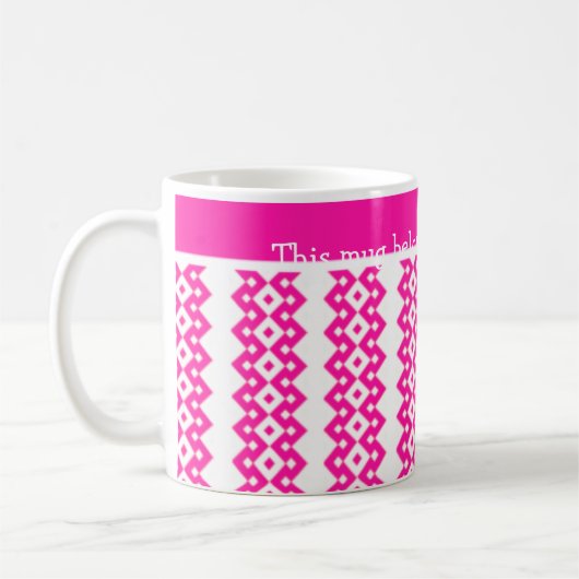 Tasse für Weißkaffee, Candy Pink Geometric (Links)