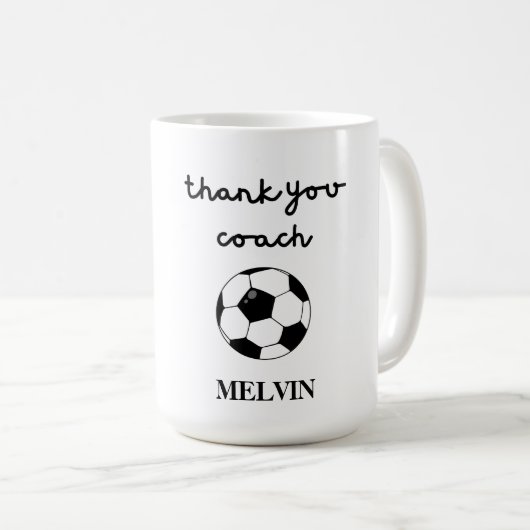 Tasse Fußball-Coach, vielen Dank für Ihr Geschenk  (VorderseiteRechts)
