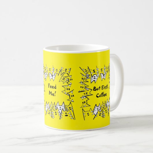 Tasse GELB KATZEN (VorderseiteRechts)
