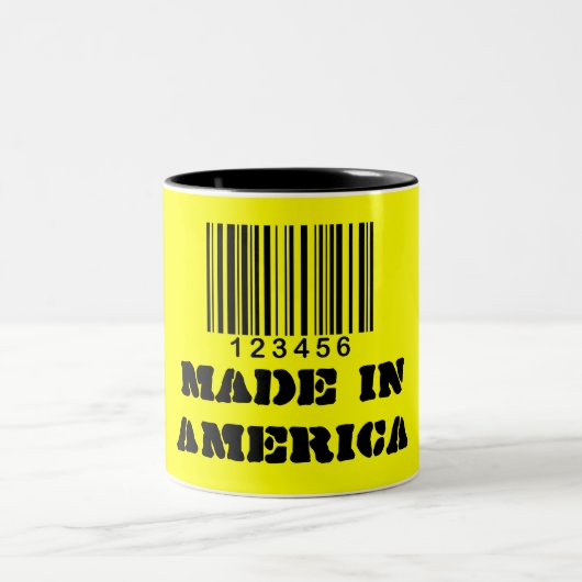 Tasse/gemacht in Amerika Zweifarbige Tasse (Mittel)