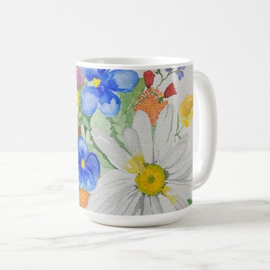 Tasse gemalte Wildblumen (VorderseiteRechts)