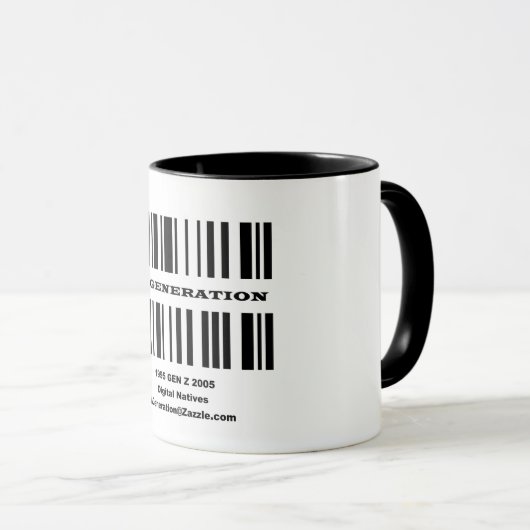 Tasse "Generation Z BAR CODE" (VorderseiteRechts)