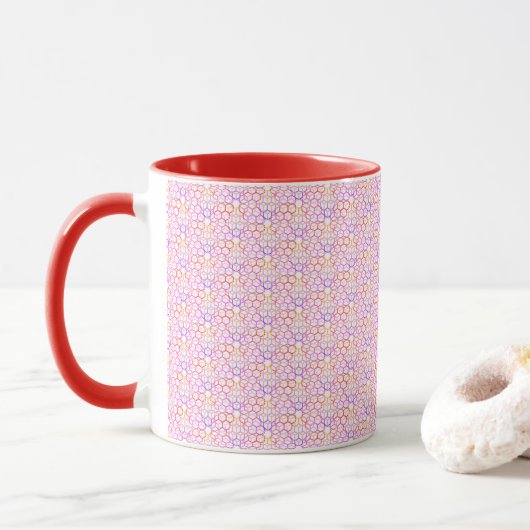 Tasse geometrischer Hot Colors (Mit Donut)