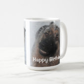 Tasse German Shepherd lächelt glücklich Geburtstag (VorderseiteRechts)