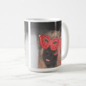 Tasse German Shepherd Mardi Gras Mask Red (VorderseiteRechts)