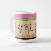 Tasse-Geschenk für Lehrer, Teach-Blume-Kaffee Kaffeetasse (Vorderseite Links)