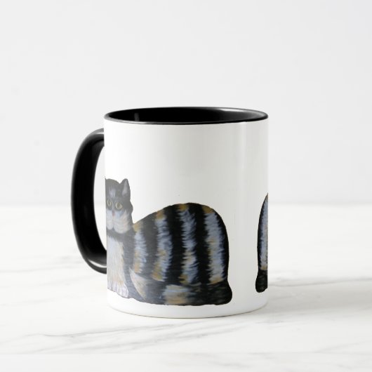 Tasse - gestreifte Feline (Vorderseite Links)