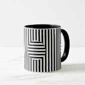 Tasse - gestreifte optische Täuschung (VorderseiteRechts)