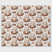 Tasse Gingerbrot und Marshmallow Geschenkpapier (Flach)