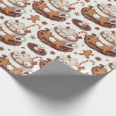 Tasse Gingerbrot und Marshmallow Geschenkpapier (Ecke)