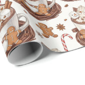 Tasse Gingerbrot und Marshmallow Geschenkpapier (Rolleneckpunkt)