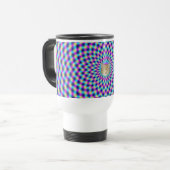 Tasse Gitter in Blau und Rosa (Vorderseite Links)