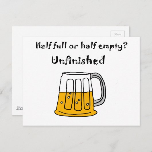 Tasse-Glass für Sonnenbäer halb voll oder halb lee Postkarte (Vorne/Hinten)