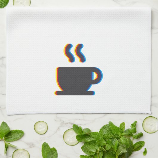 Tasse Glitch Geschirrtuch (Gefaltet)