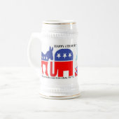 Tasse: GLÜCKLICH, 4. JULI Bierglas (Vorderseite Links)