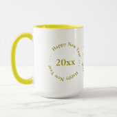 Tasse - Glückliches neues Jahr mit Datum (golden) (Links)