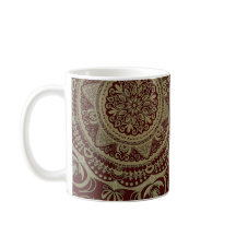 Tasse Golden Harmony Mandala über Burgund