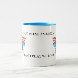 Tasse: Gott segne Amerika Zweifarbige Tasse