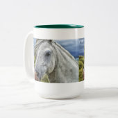 Tasse Graue/Weiße Pferde (Vorderseite Links)