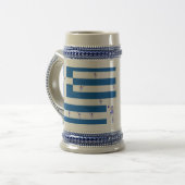 Tasse Gray/Blue 22 oz Stein Griechische Flagge (Vorderseite Links)
