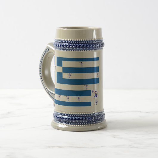 Tasse Gray/Blue 22 oz Stein Griechische Flagge (Vorderseite Links)
