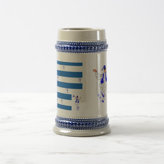 Tasse Gray/Blue 22 oz Stein Griechische Flagge (Mittel)