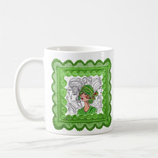 Tasse Green Flapper GIrl (Links)