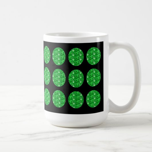 Tasse Green Glitzer Circles on Black (Rechts)