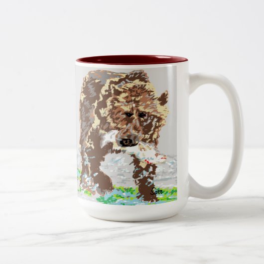 Tasse/Grizzlybär Zweifarbige Tasse (Rechts)