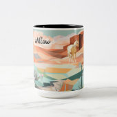Tasse Groß mit Western Abstrakt Landschaftlich (Mittel)