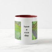 Tasse grün, braun mit Text: haben Sie einen schöne (Zentrum)