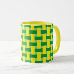Tasse - Grün-gelber Webmuster