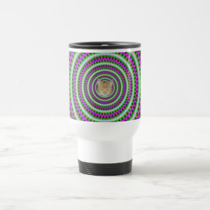 Tasse Grün und Rosa gezackte Ringe