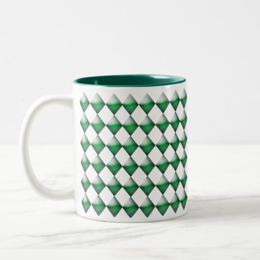 Tasse - Grüne 3D-Diamanten (Links)