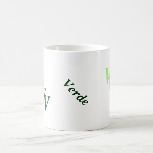 Tasse - Grüne Bezeichnung und Initialen (Mittel)
