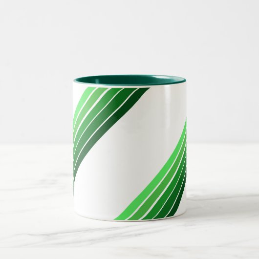 Tasse - Grüne Diagonalstreifen (Mittel)