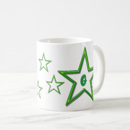 Tasse - Grüne Sterne mit Buchstaben