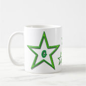 Tasse - Grüne Sterne mit Buchstaben (Links)