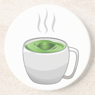 Tasse grüner Tee Getränkeuntersetzer