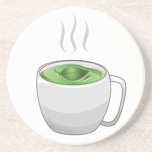 Tasse grüner Tee Getränkeuntersetzer (Vorne)