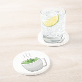 Tasse grüner Tee Getränkeuntersetzer (Seite)