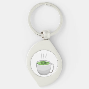 Tasse grüner Tee Schlüsselanhänger