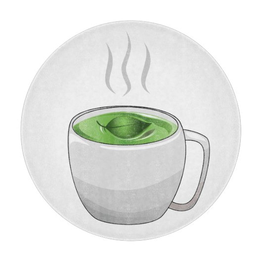 Tasse grüner Tee Schneidebrett (Vorderseite)