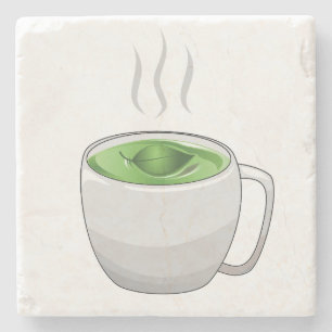 Tasse grüner Tee Steinuntersetzer