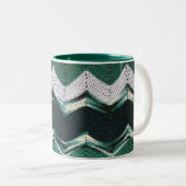 Tasse - Grünes Zickzack Muster in Crochet (VorderseiteRechts)