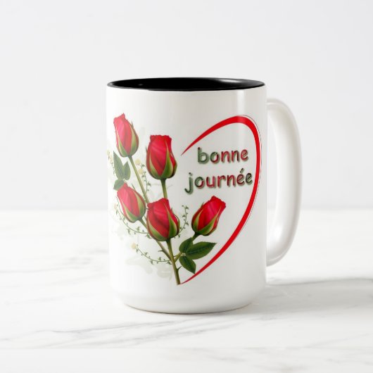 Tasse guter Tag mit Rose (VorderseiteRechts)