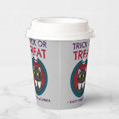 Tasse Halloween-Party, Katze im Portrait Pappbecher (Rechts)