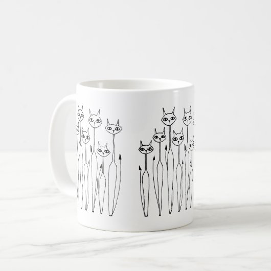 Tasse (handgezeichnet Katzen) (Vorderseite Links)