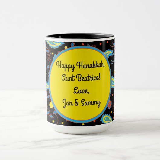 Tasse "Hanukkah Paisley Dreidels and Stars" (Zentrum)